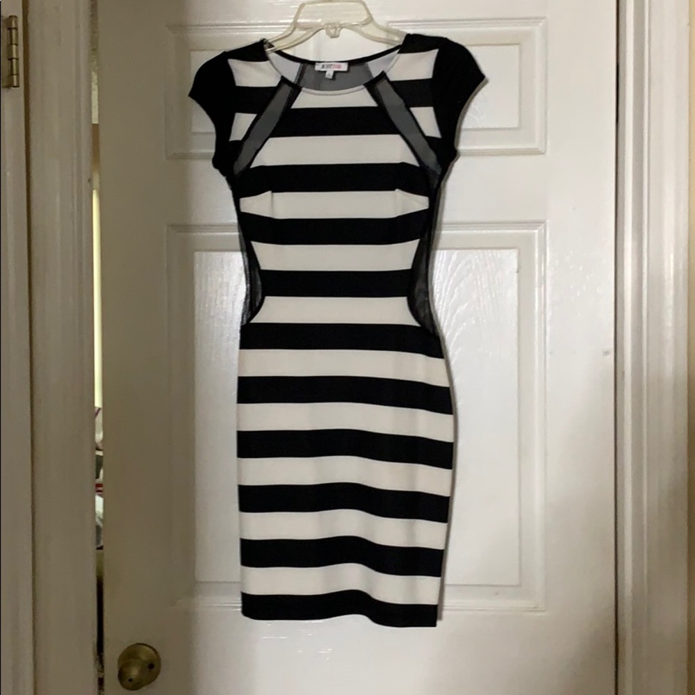 Midi Sheath Dress with sheer panels